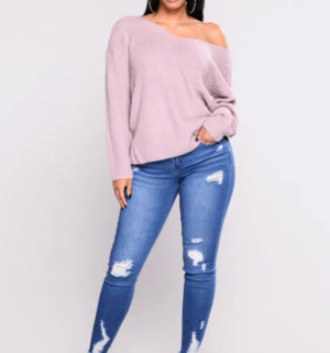 Skinny Ripped Effect Jeans for Ladies