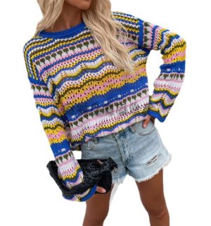 Round Neck Striped Sweater